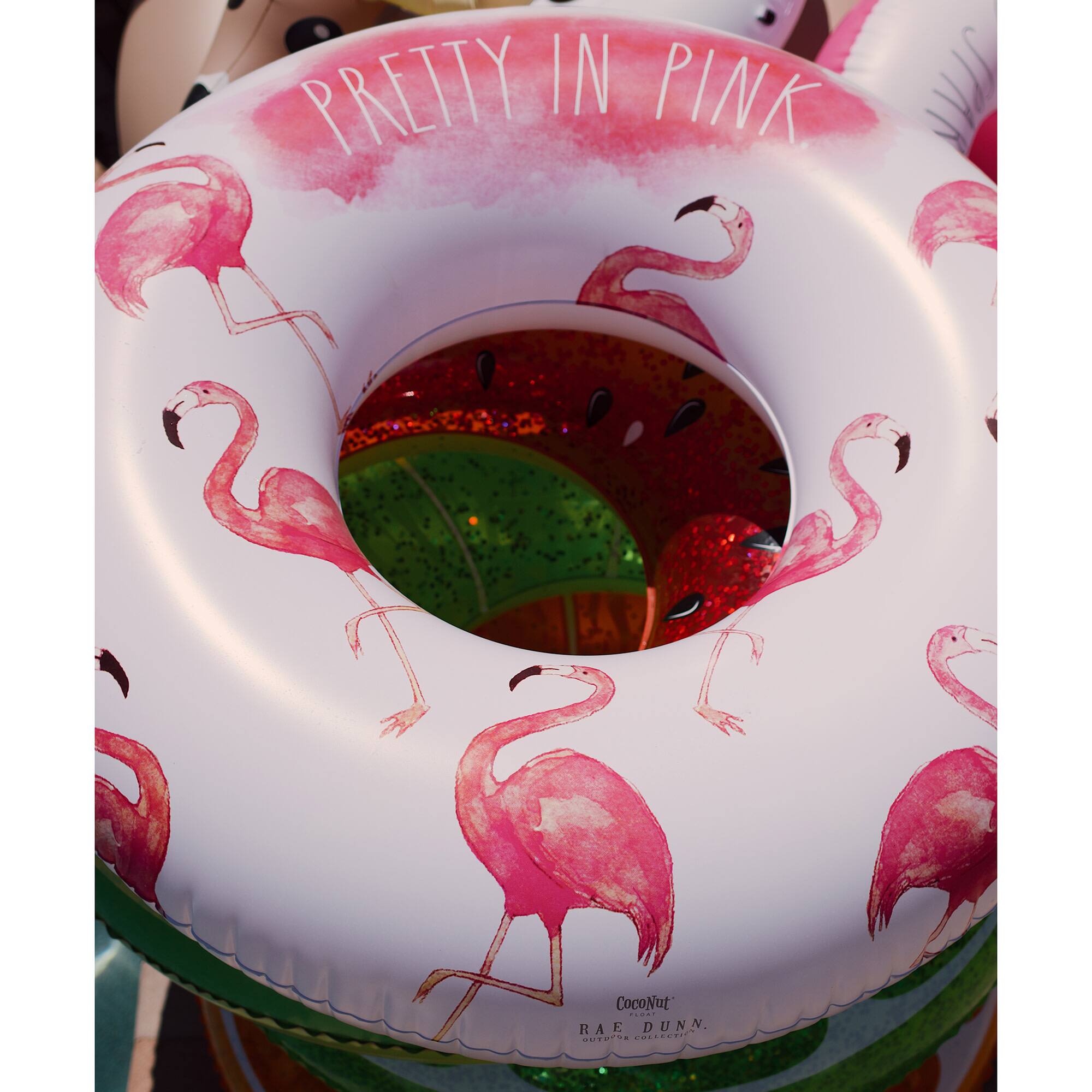 Rae Dunn 4ft. Pretty in Pink Flamingo Pattern Ring Float